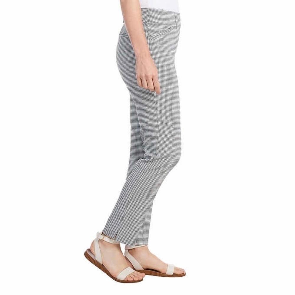 Hilary Radley Pull-On Ankle Pant, Slim, Pockets, Gray/White/Black, Medium, NWT - Picture 2 of 16
